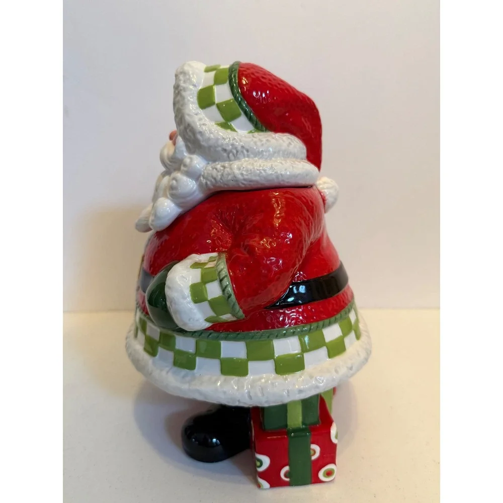 Fitz and Floyd Holiday Cheer Santa Claus Cookie Jar Ceramic Christmas